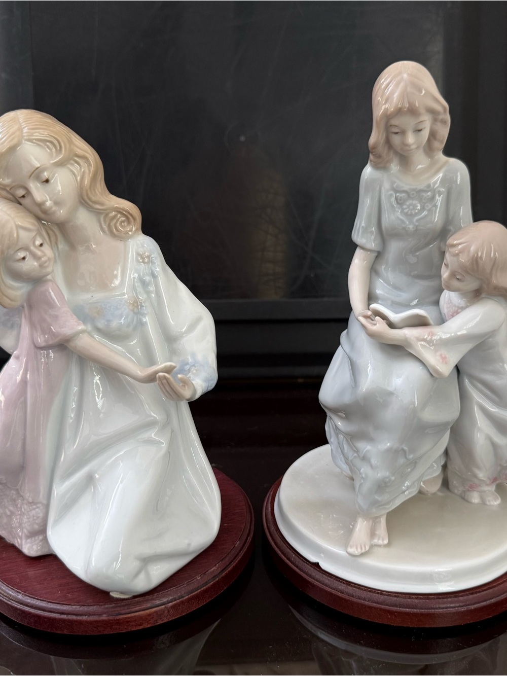 Meico Clown Collection 
Porcelain Mother & Child Figurines in Soft Pastels